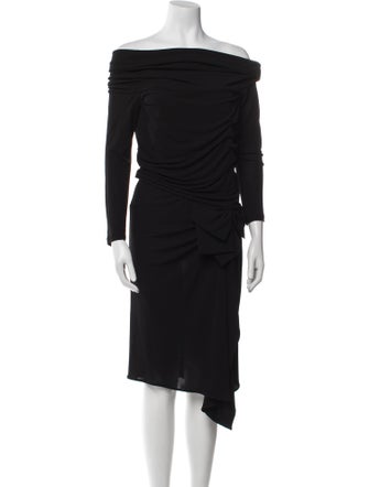 Paule Ka Off-The-Shoulder Midi Length Dress