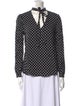 Paule Ka Polka Dot Print Tie Neck Blouse