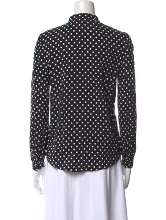 Paule Ka Polka Dot Print Tie Neck Blouse