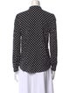 Paule Ka Polka Dot Print Tie Neck Blouse