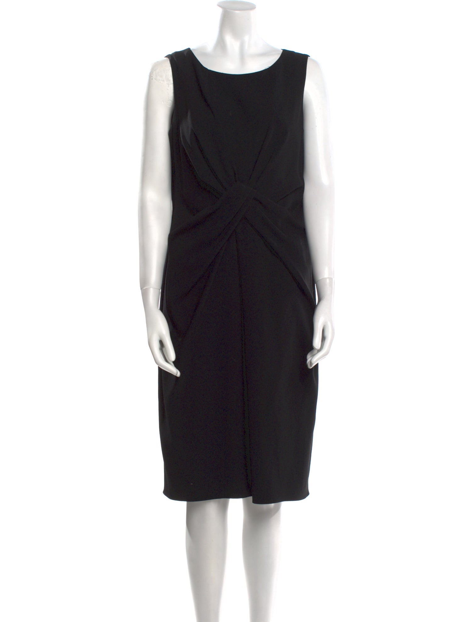 Paule Ka Bateau Neckline Knee-Length Dress