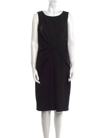 Paule Ka Bateau Neckline Knee-Length Dress