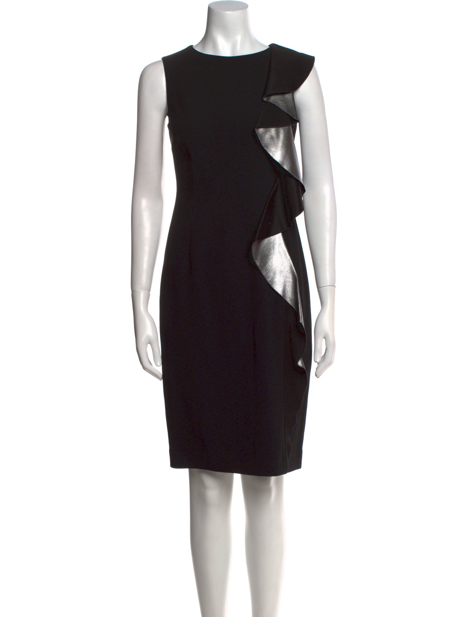 Paule Ka Bateau Neckline Knee-Length Dress