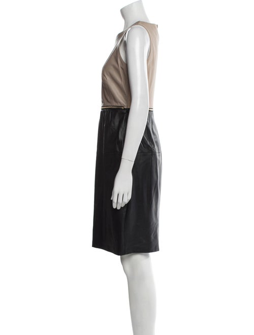 Paule Ka Lambskin Knee-Length Dress