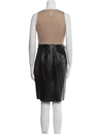 Paule Ka Lambskin Knee-Length Dress