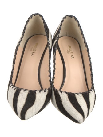 Paule Ka Ponyhair Animal Print Slingback Pumps