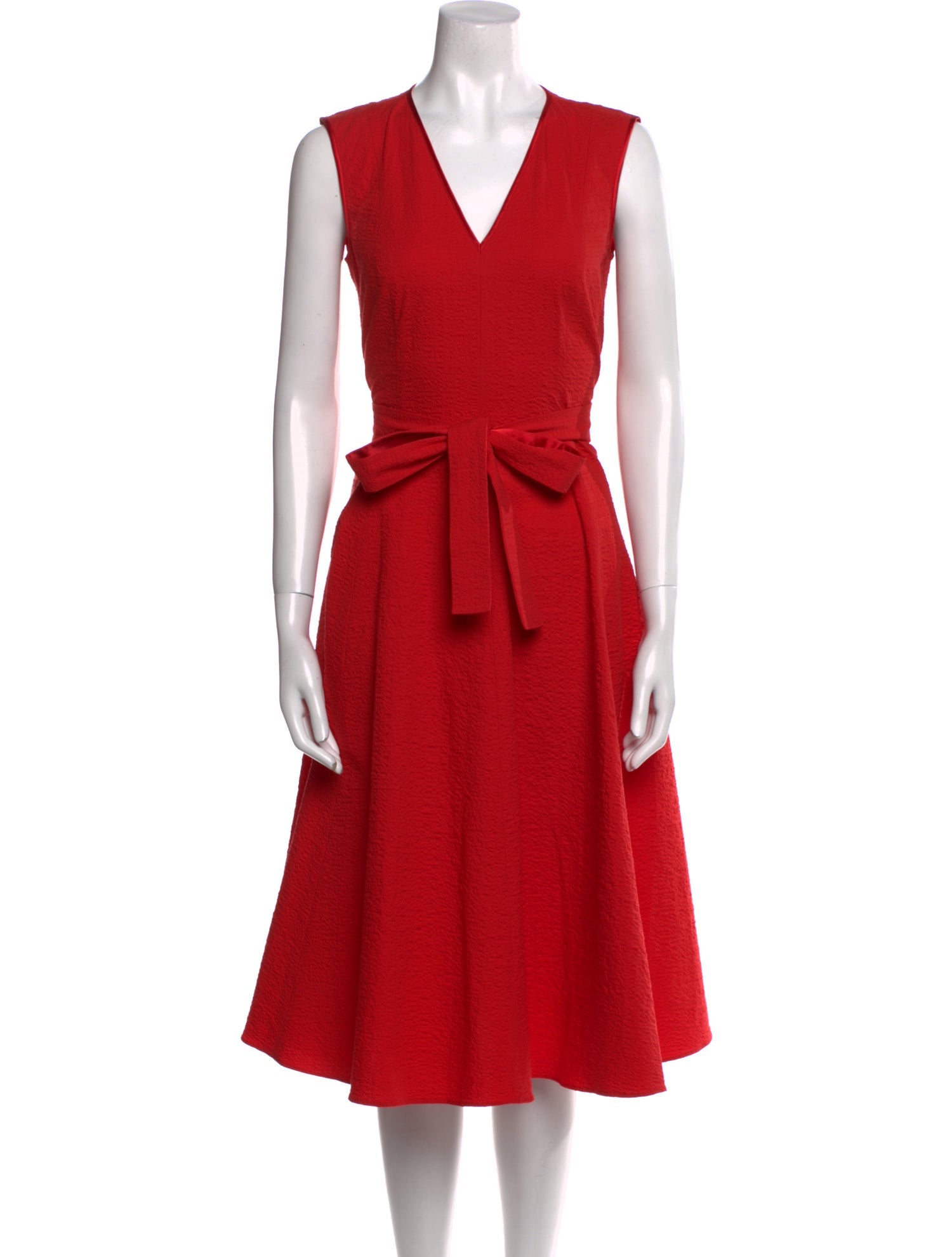 Paule Ka V-Neck Midi Length Dress