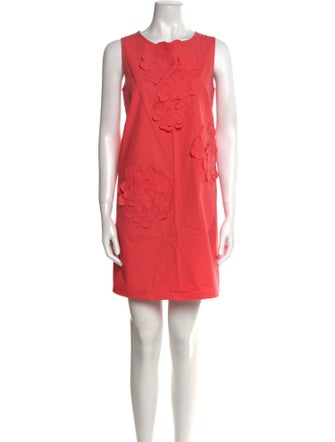 Paule Ka Scoop Neck Mini Dress