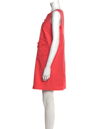 Paule Ka Scoop Neck Mini Dress