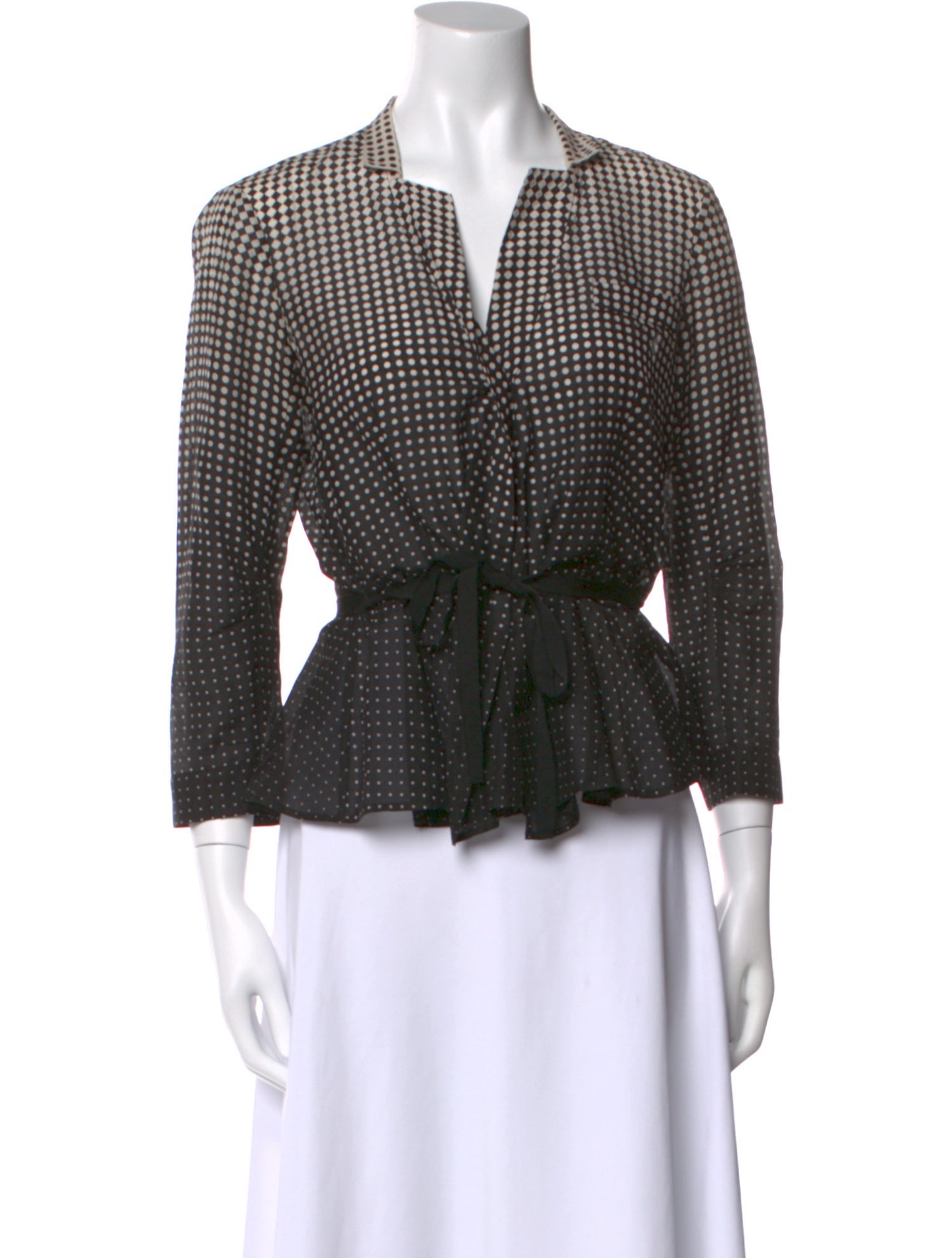 Paule Ka Polka Dot Print V-Neck Crop Top