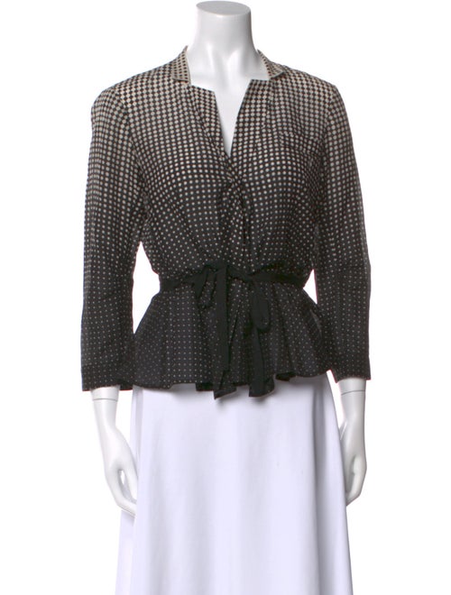 Paule Ka Polka Dot Print V-Neck Crop Top