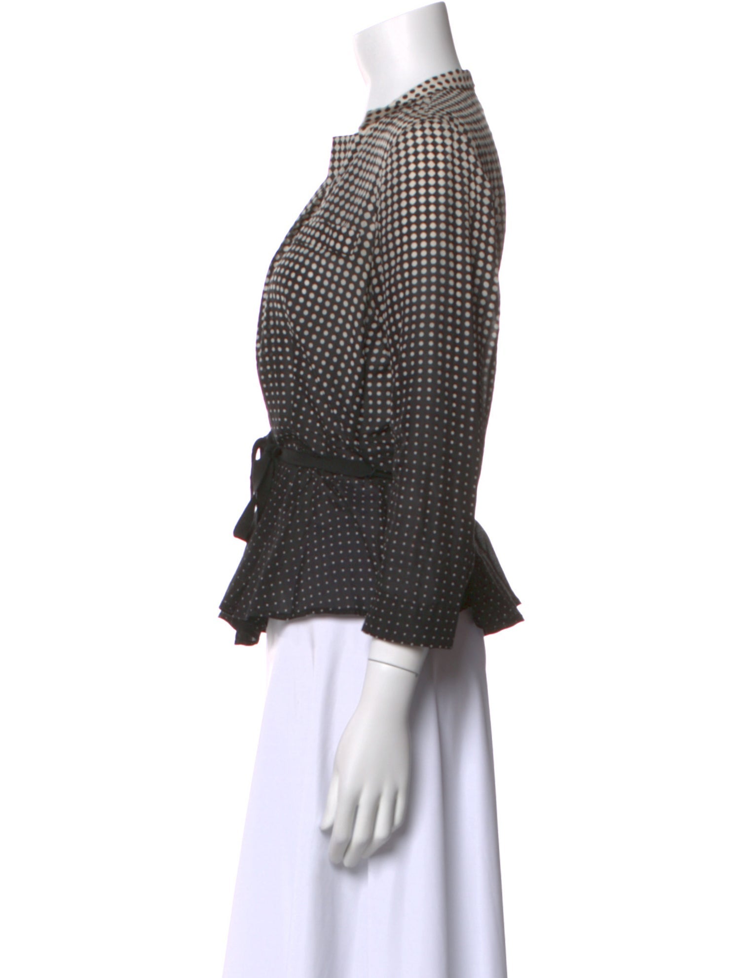 Paule Ka Polka Dot Print V-Neck Crop Top