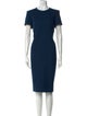Paule Ka Crew Neck Midi Length Dress
