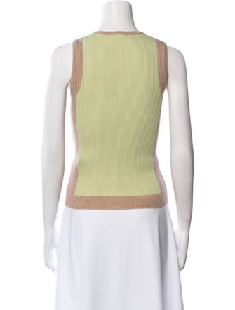 Paule Ka Merino Wool Colorblock Pattern Top