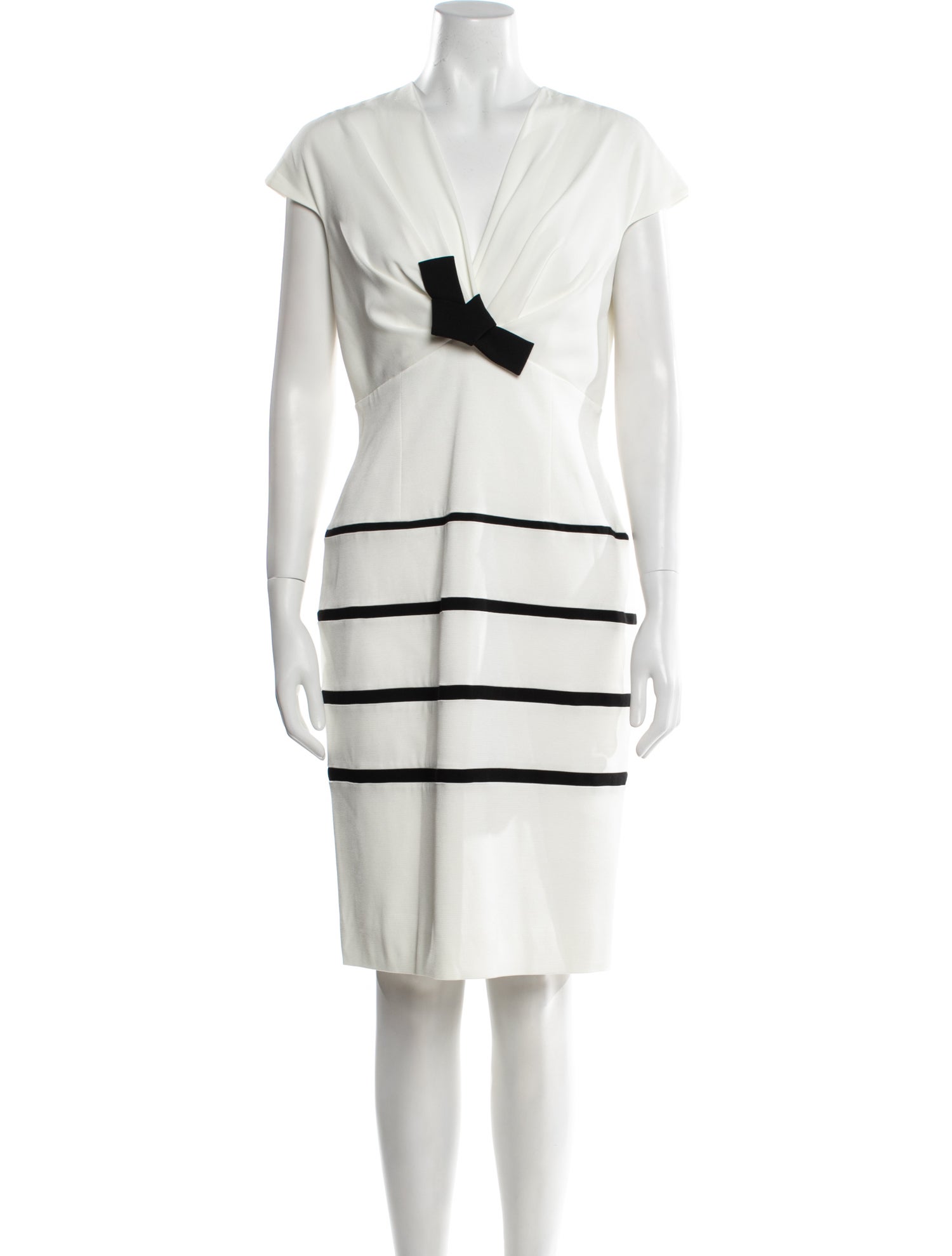 Paule Ka V-Neck Knee-Length Dress