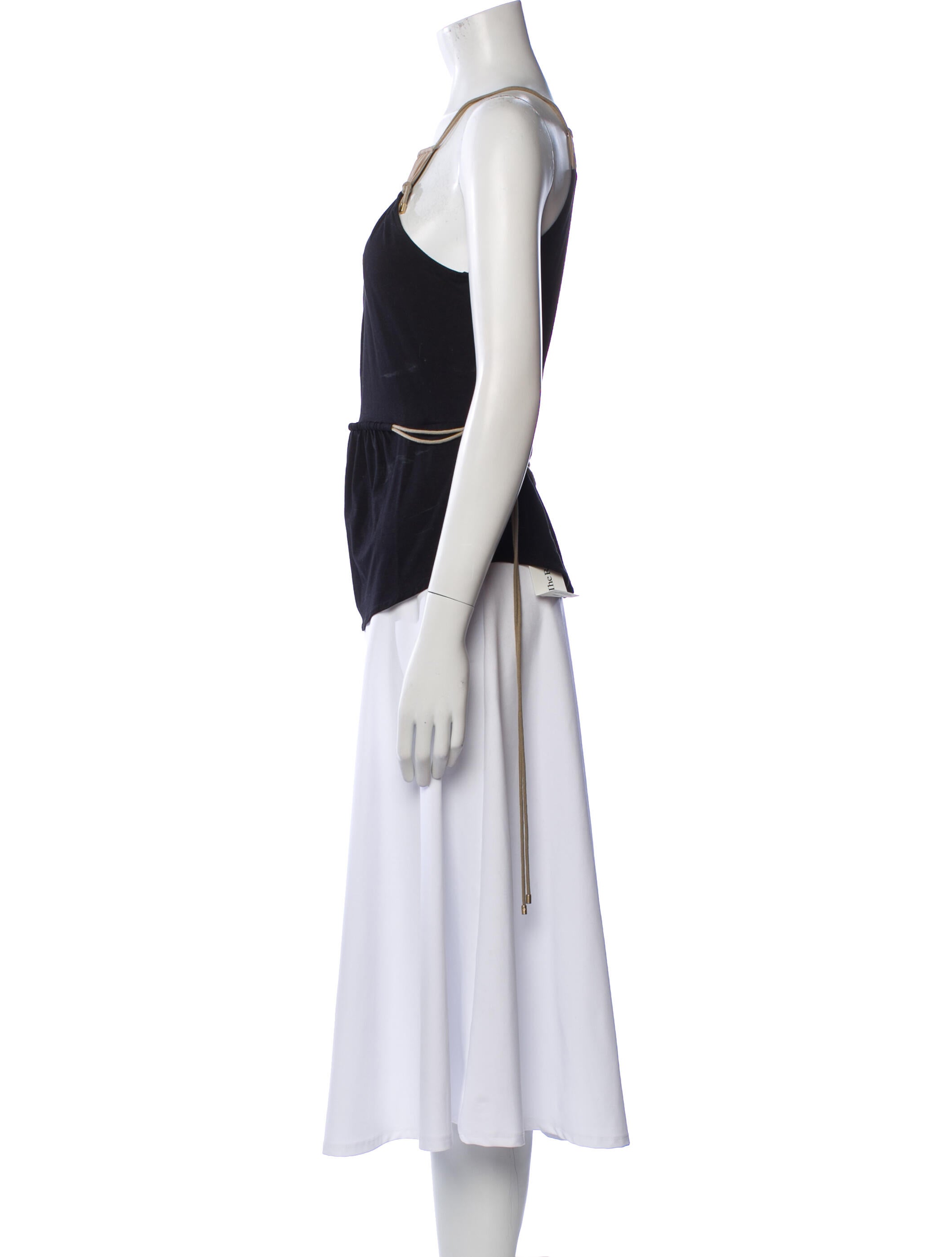 Paule Ka Square Neckline Sleeveless Top