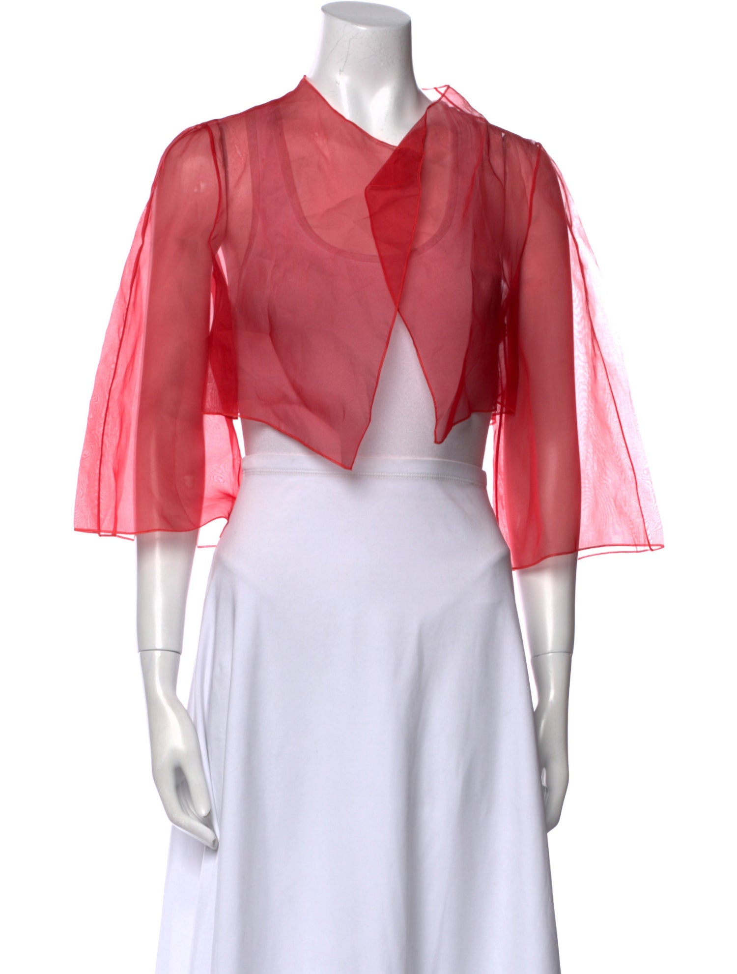 Paule Ka Silk V-Neck Crop Top w/ Tags