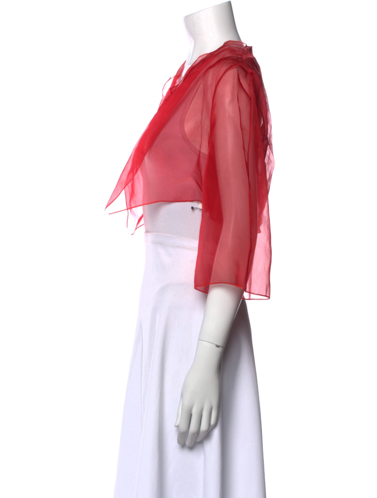 Paule Ka Silk V-Neck Crop Top w/ Tags