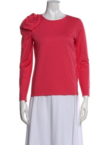 Pre-owned Paule Ka Crew Neck Long Sleeve Top In Red