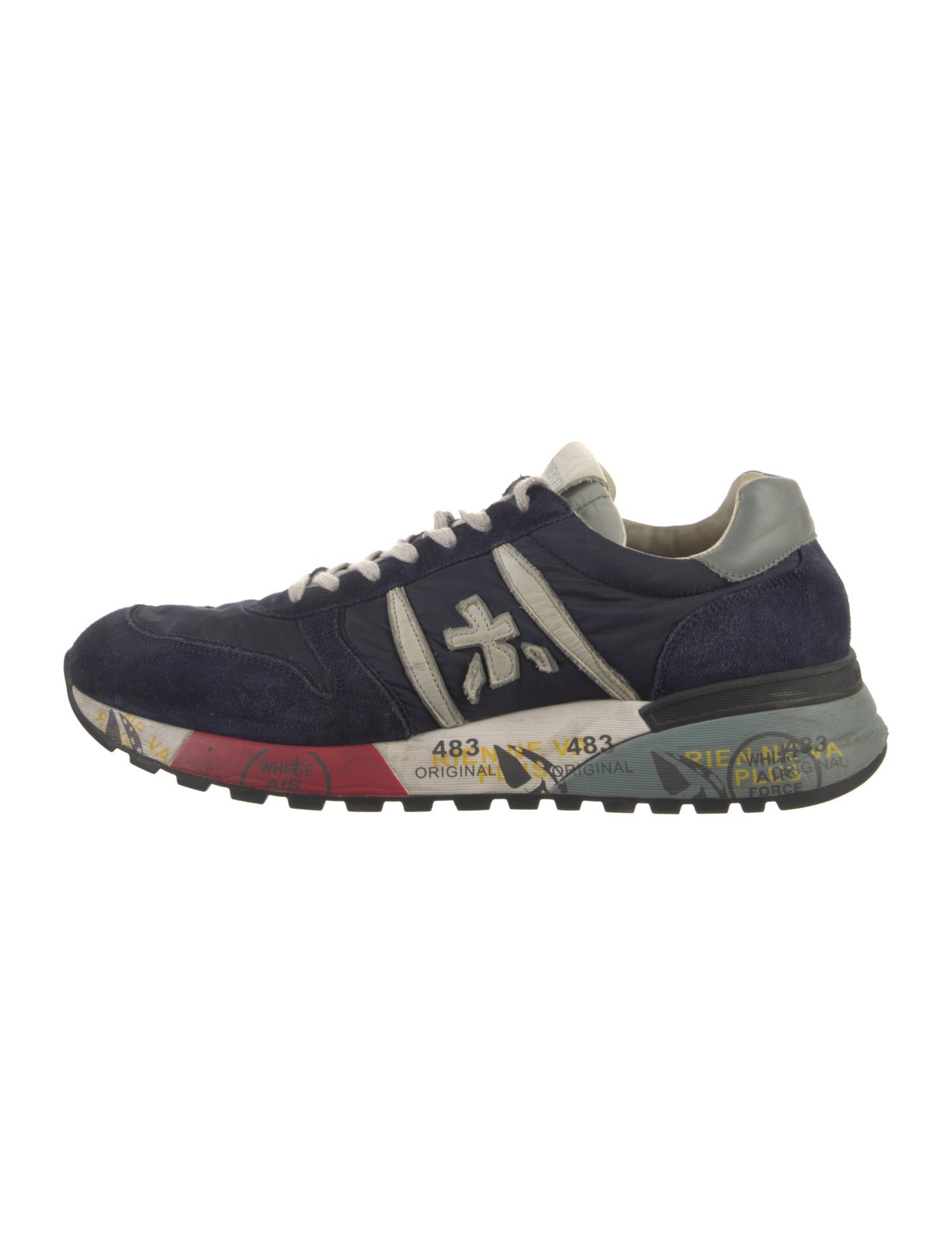 Premiata Suede Colorblock Pattern Sneakers