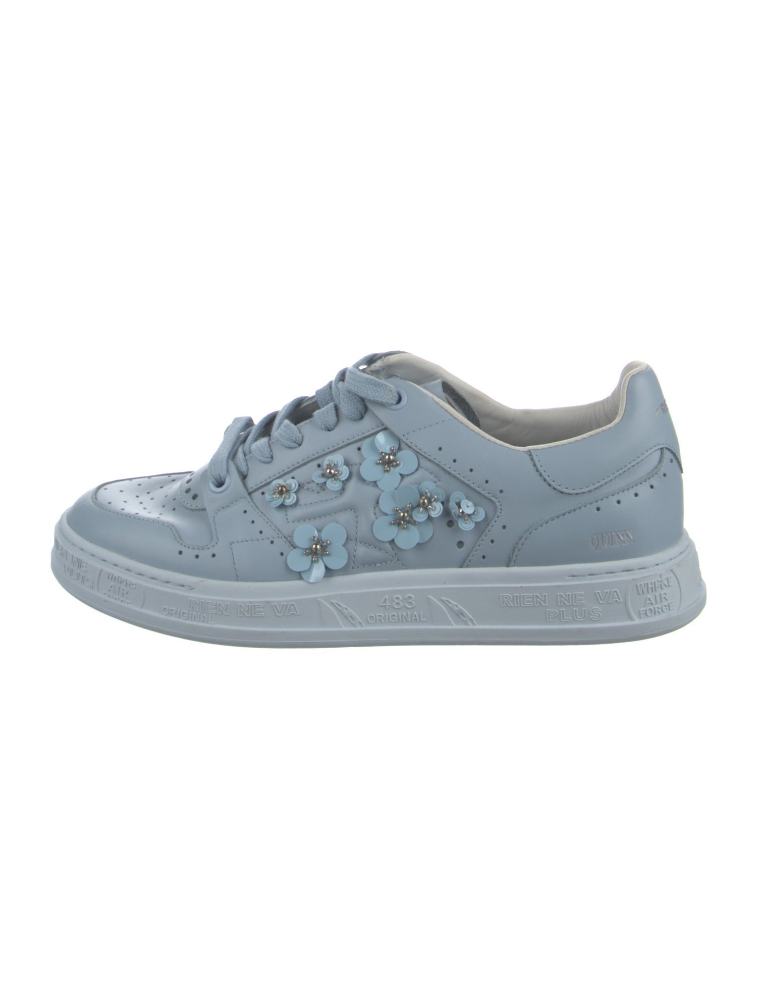 Premiata Leather Floral Print Sneakers