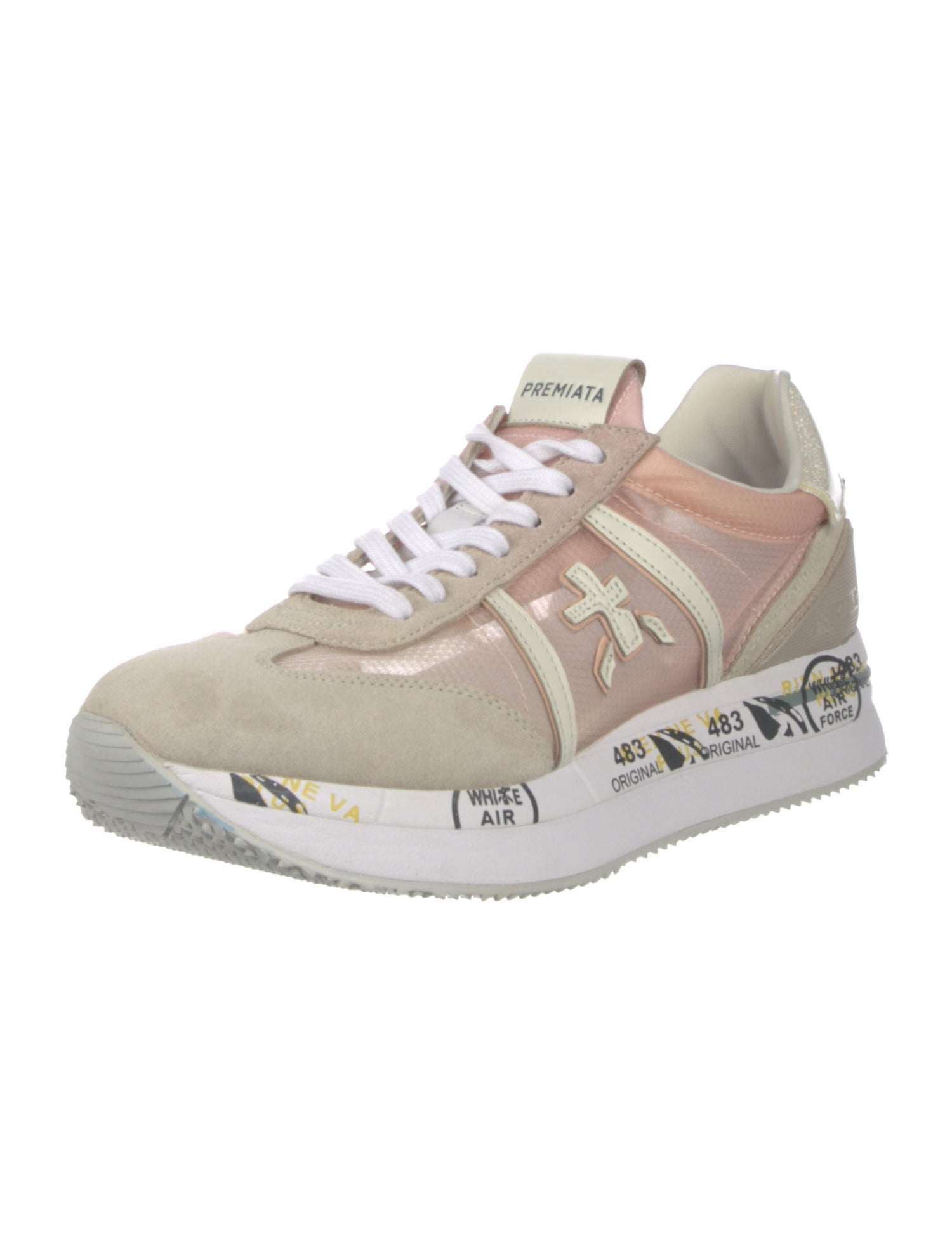 Premiata Mesh Colorblock Pattern Sneakers