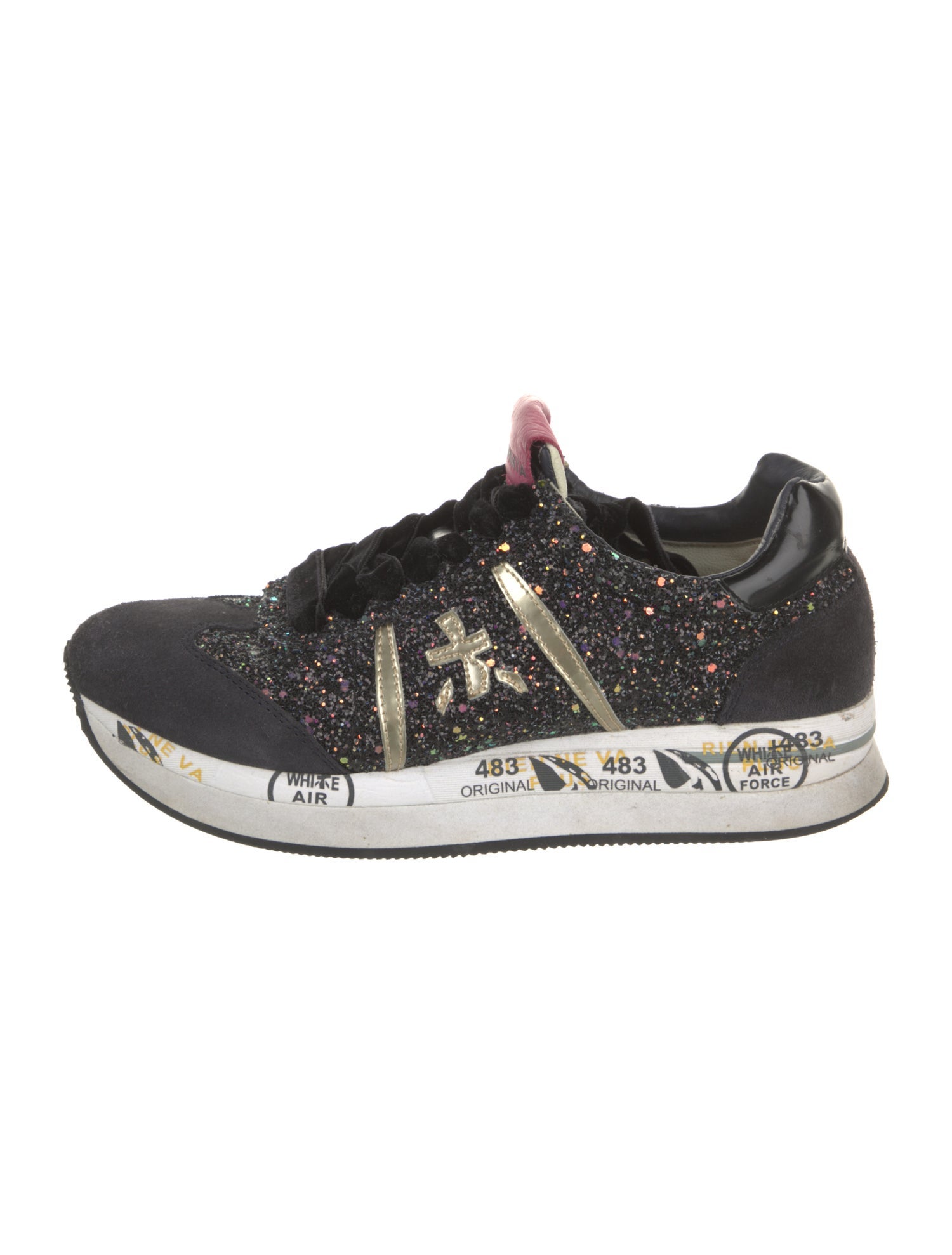 Premiata Suede Printed Athletic Sneakers