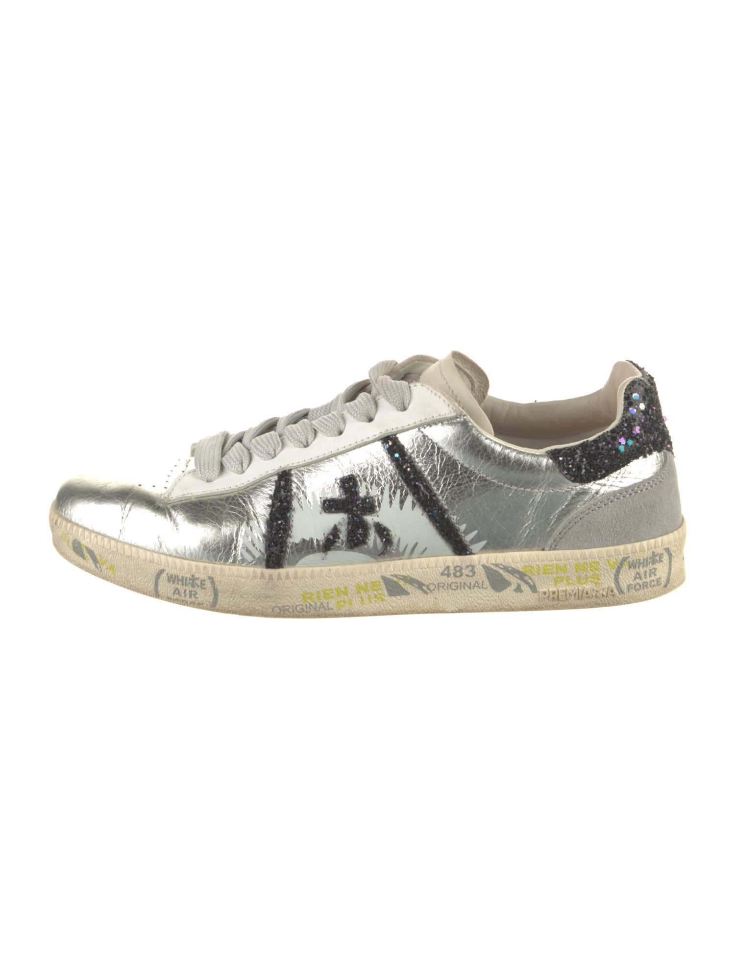 Premiata Leather Printed Sneakers