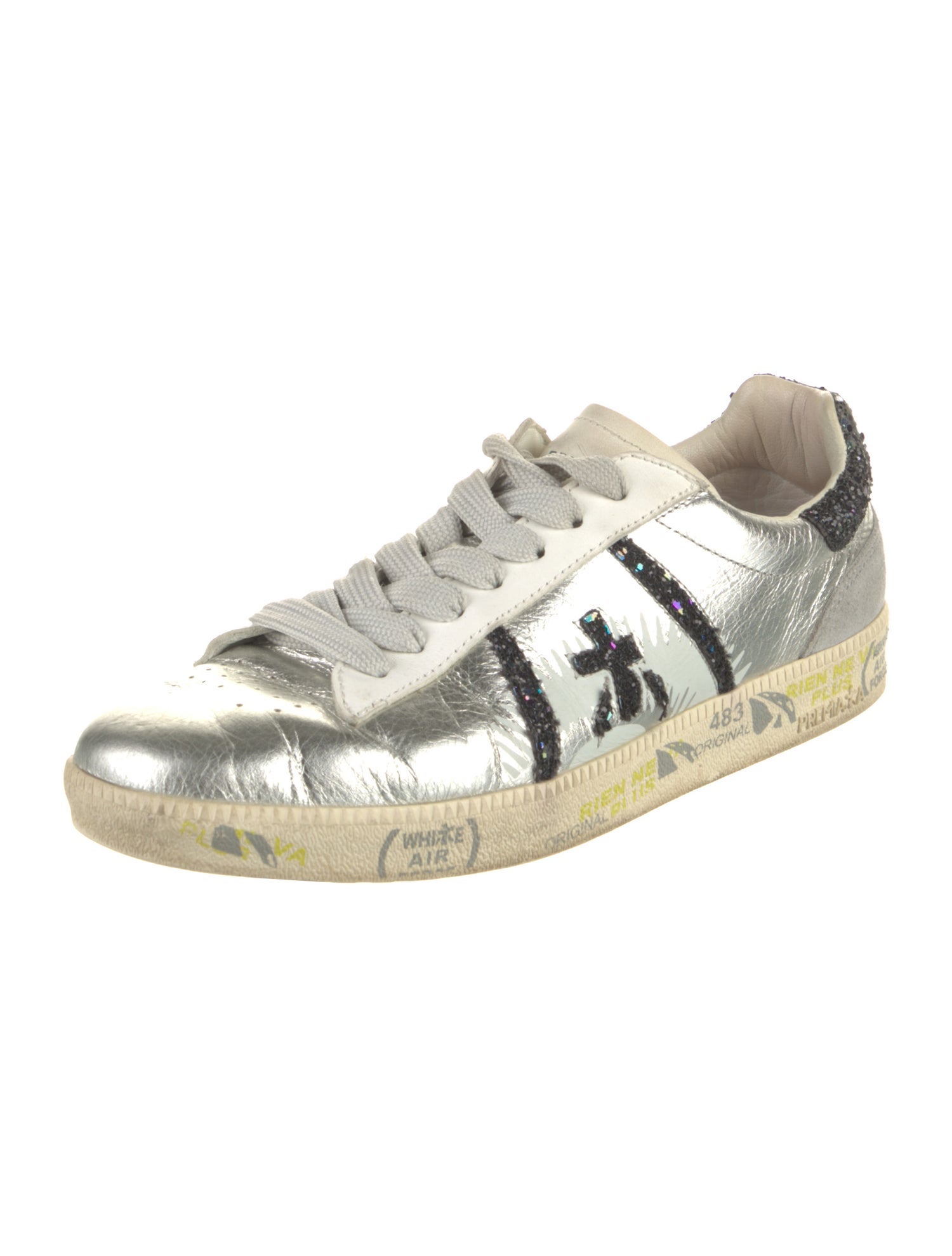 Premiata Leather Printed Sneakers