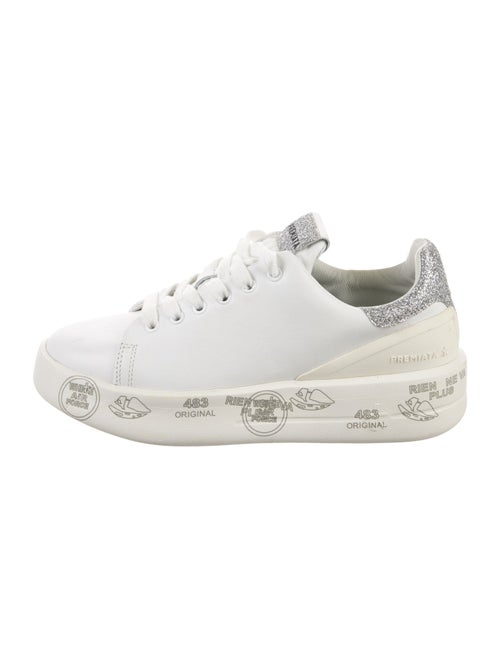Premiata Leather Glitter Accents Sneakers