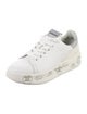 Premiata Leather Glitter Accents Sneakers