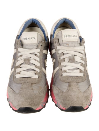 Premiata Leather Printed Athletic Sneakers