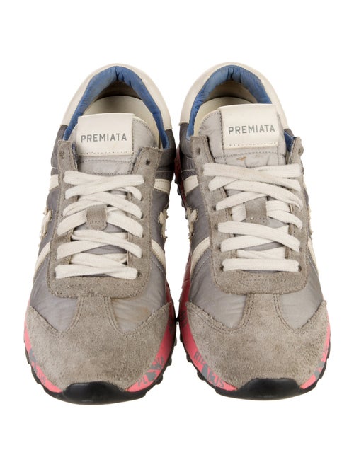 Premiata Leather Printed Athletic Sneakers