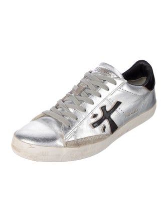 Premiata Leather Graphic Print Sneakers