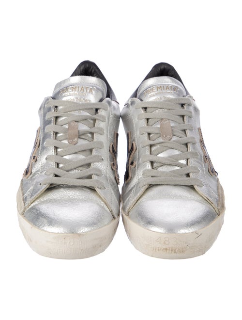 Premiata Leather Graphic Print Sneakers