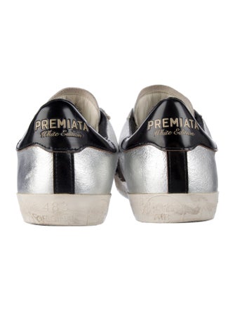 Premiata Leather Graphic Print Sneakers