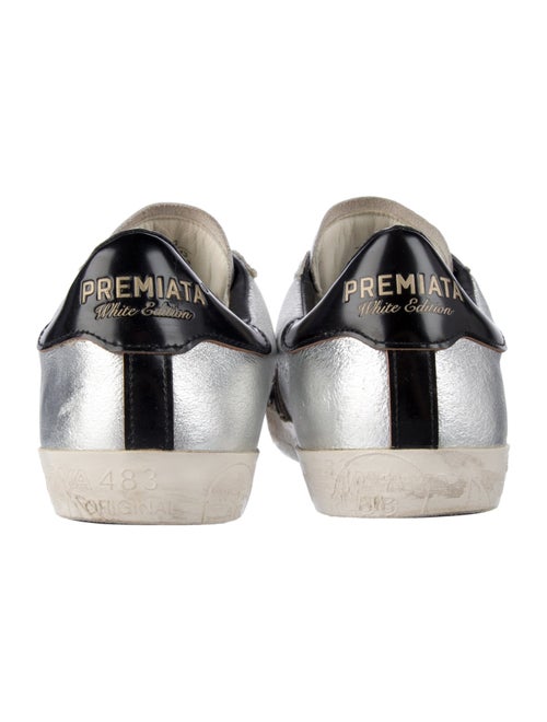 Premiata Leather Graphic Print Sneakers