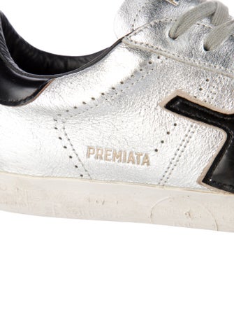 Premiata Leather Graphic Print Sneakers