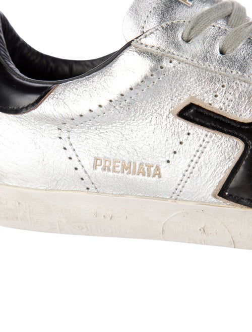 Premiata Leather Graphic Print Sneakers