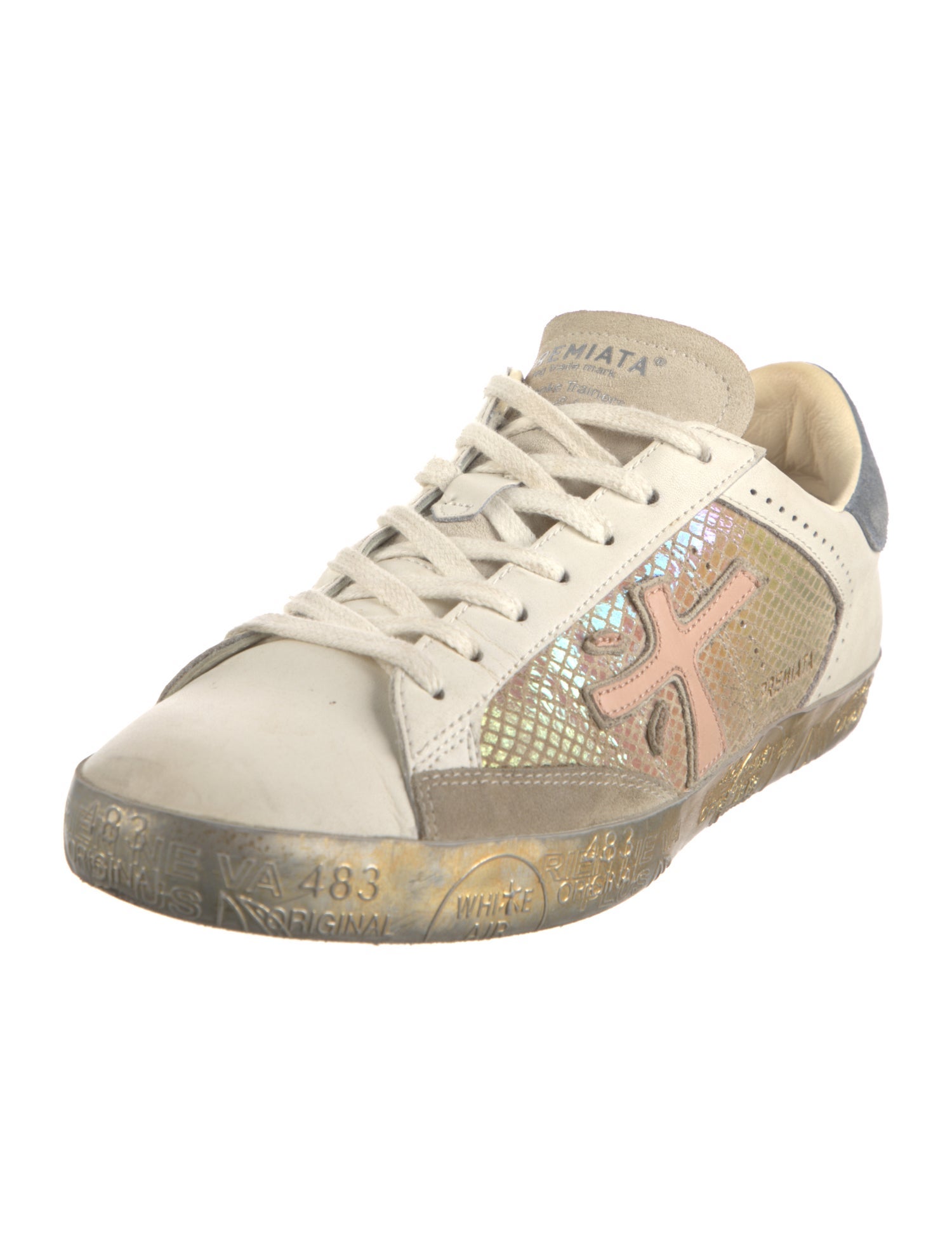 Premiata Leather Animal Print Sneakers