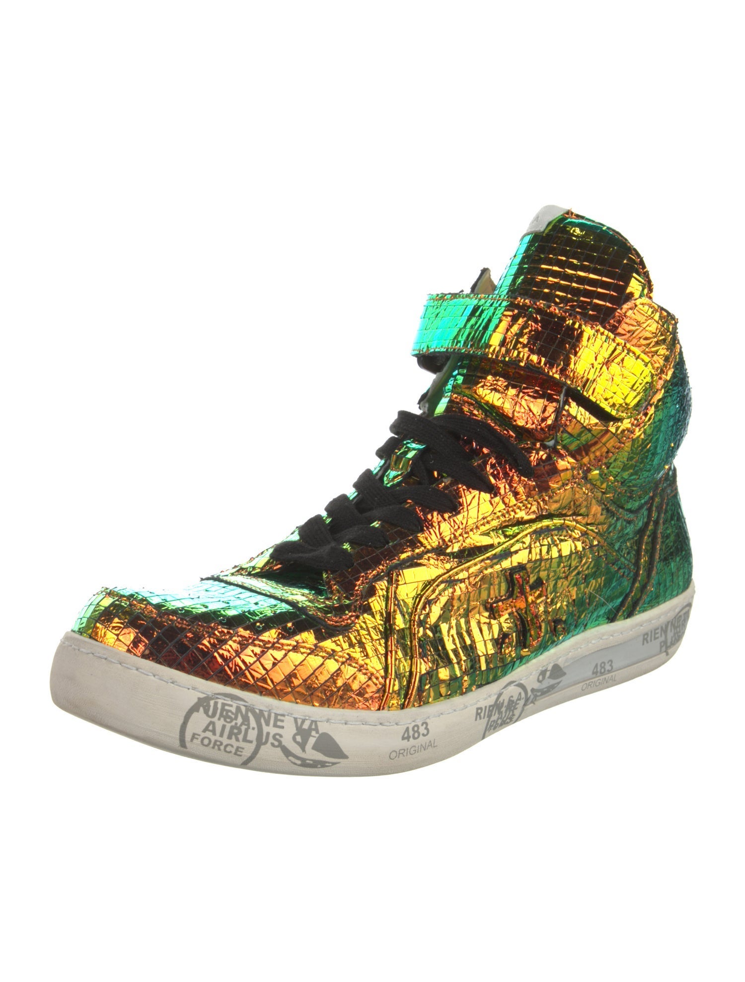 Premiata Leather Printed Sneakers