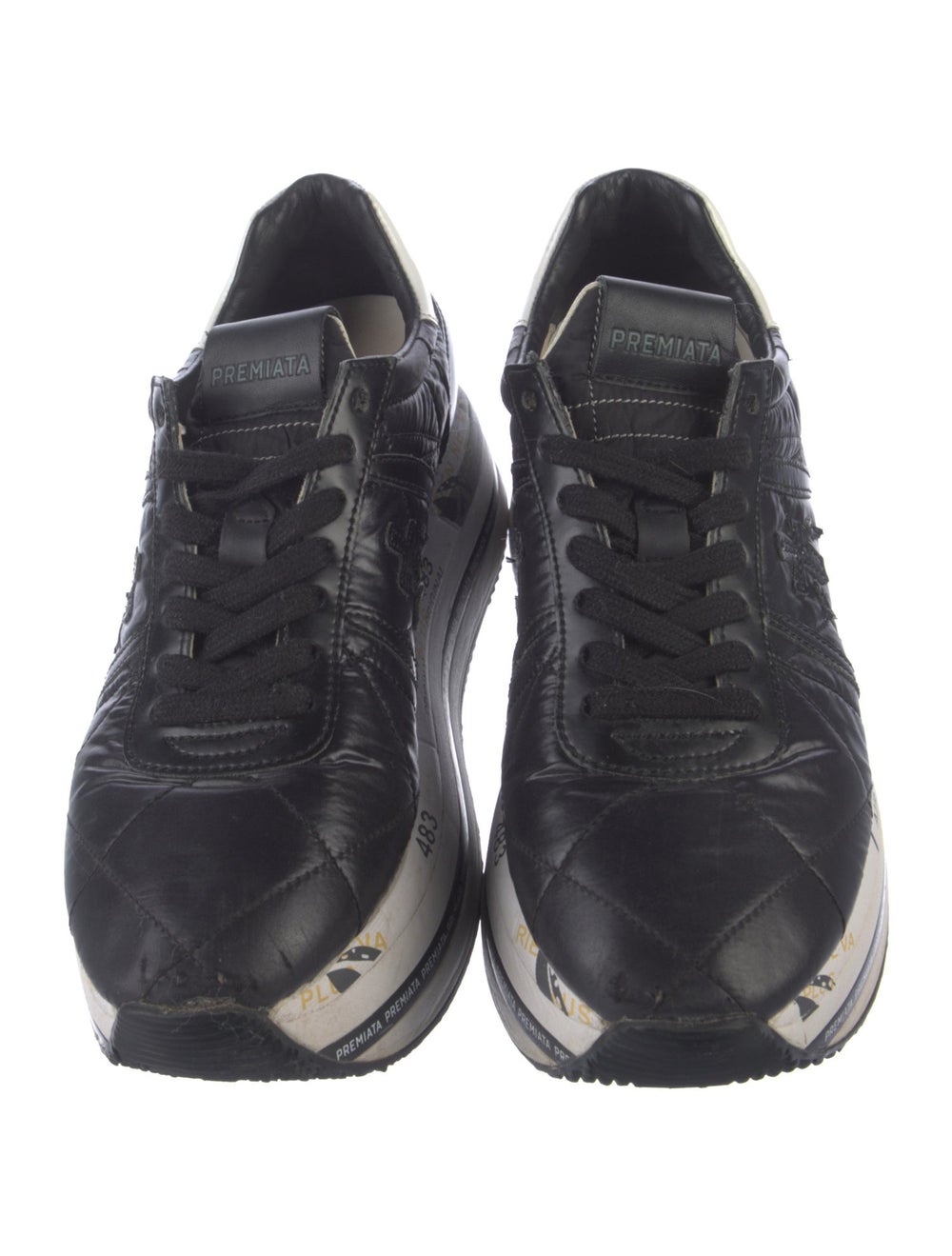 Premiata Leather Colorblock Pattern Sneakers - image 3