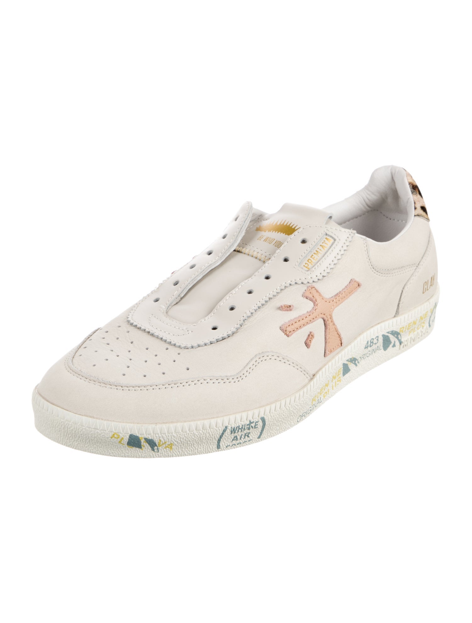 Premiata Leather Printed Sneakers