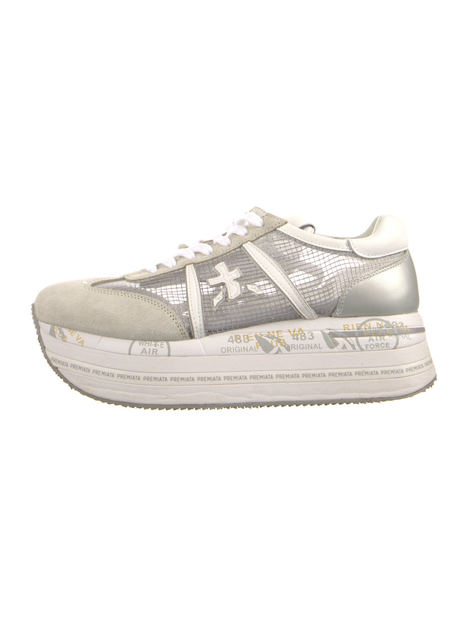 Premiata Suede Colorblock Pattern Sneakers