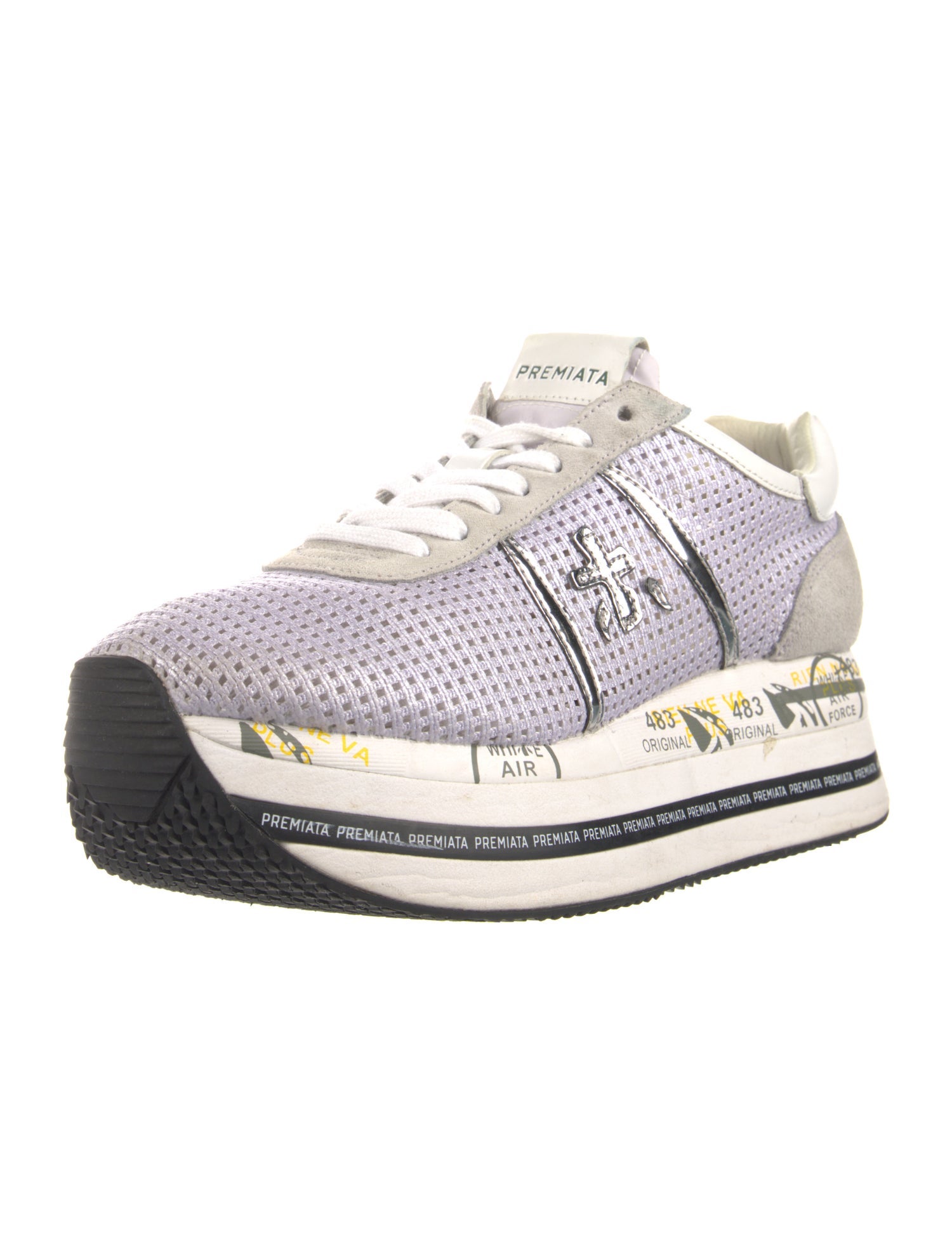 Premiata Mesh Printed Sneakers