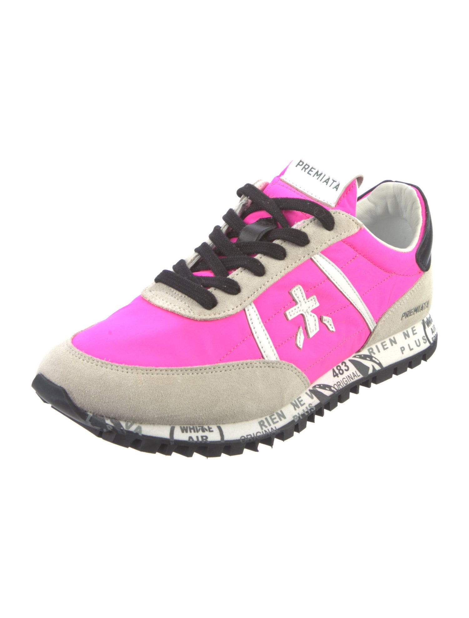 Premiata Nylon Colorblock Pattern Sneakers