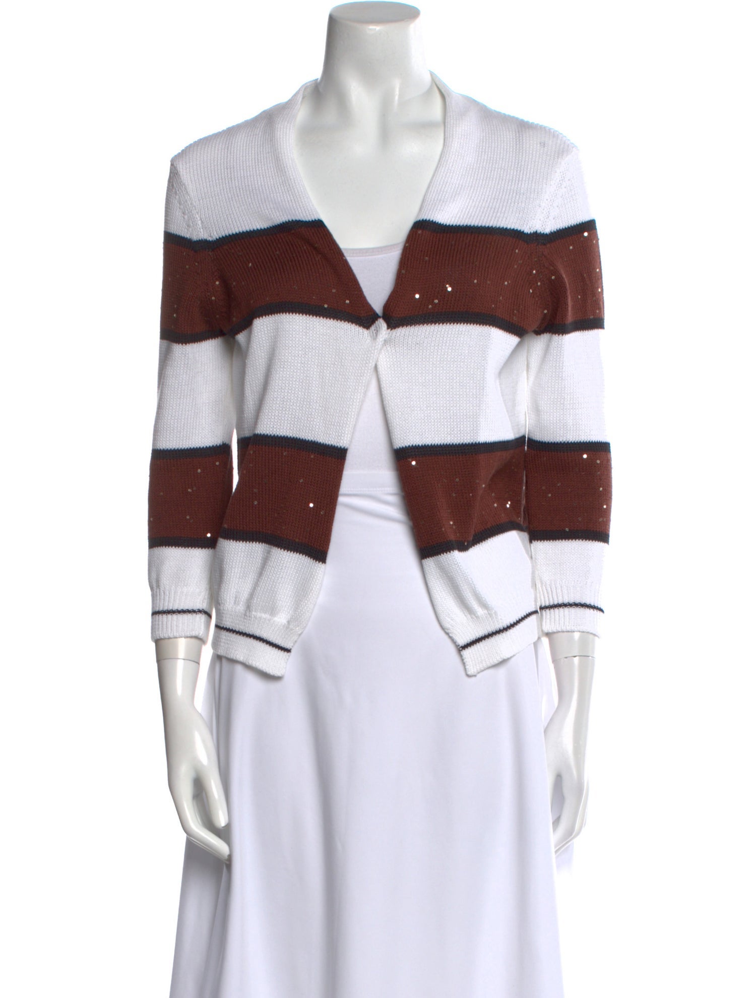 Peserico Striped V-Neck Sweater