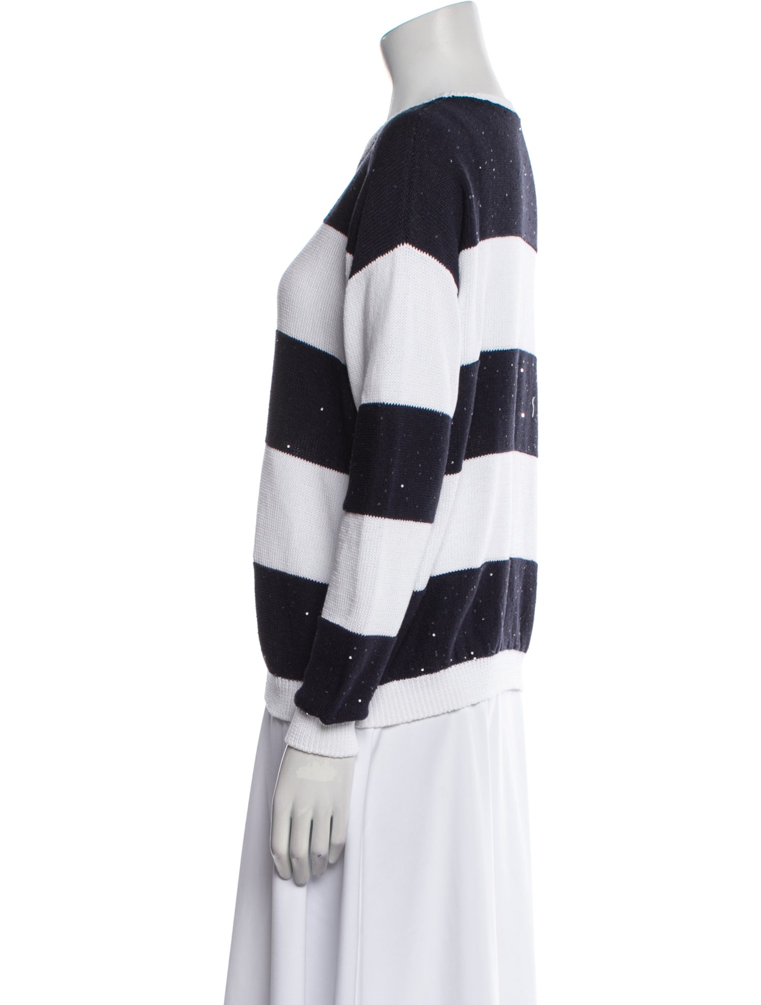 Peserico Striped Scoop Neck Sweater