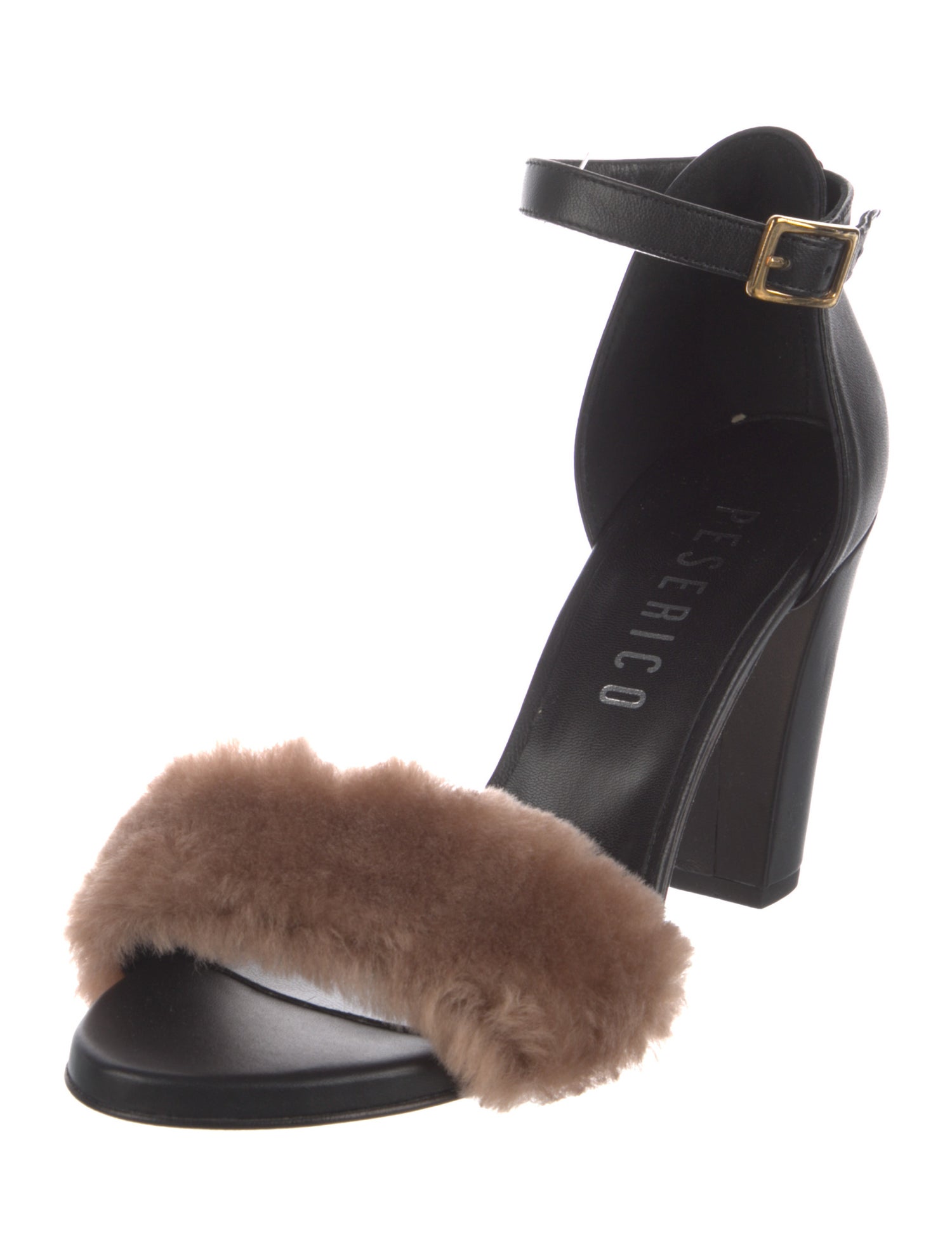 Peserico Leather Colorblock Pattern Sandals