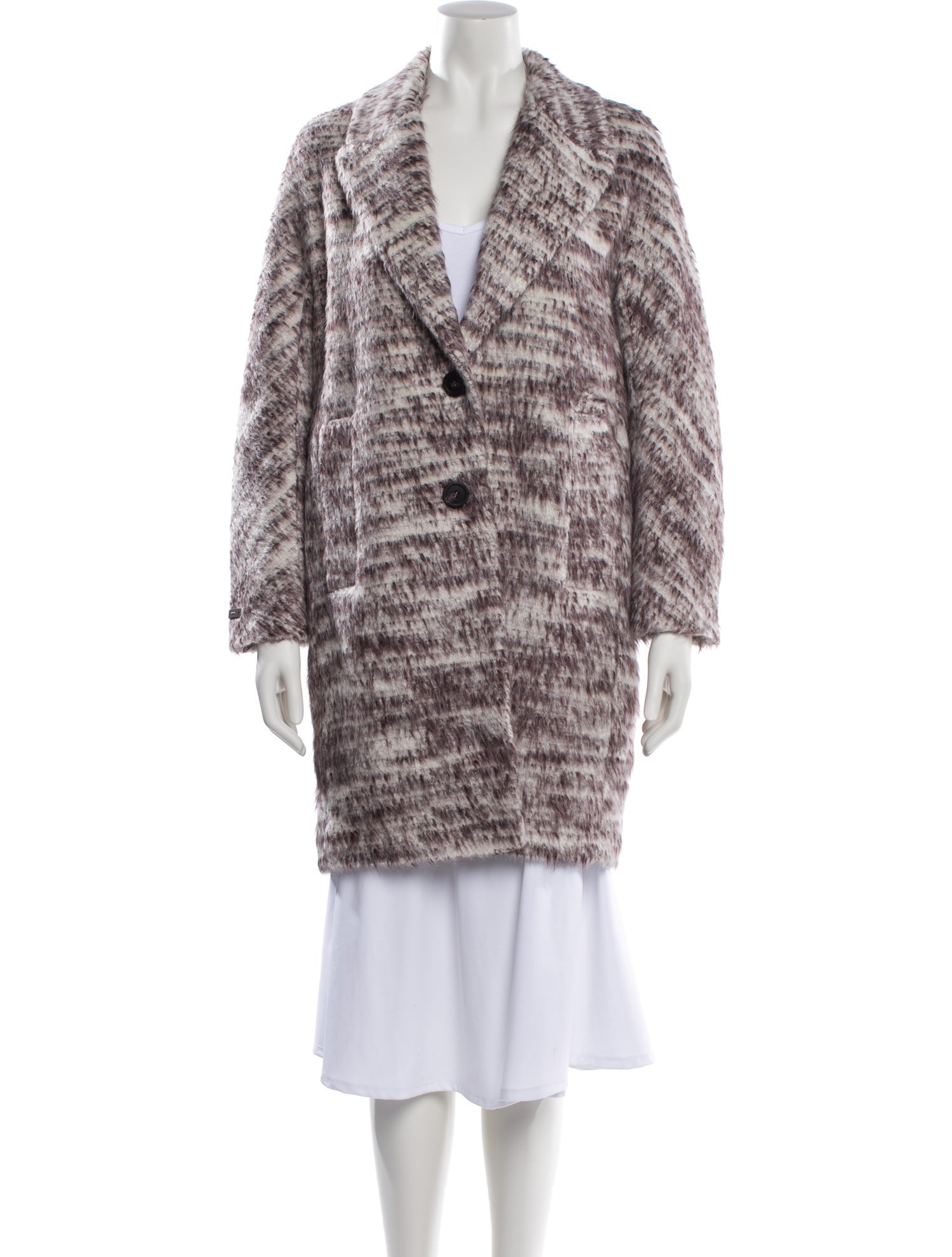 Peserico Alpaca Tweed Pattern Fur Jacket